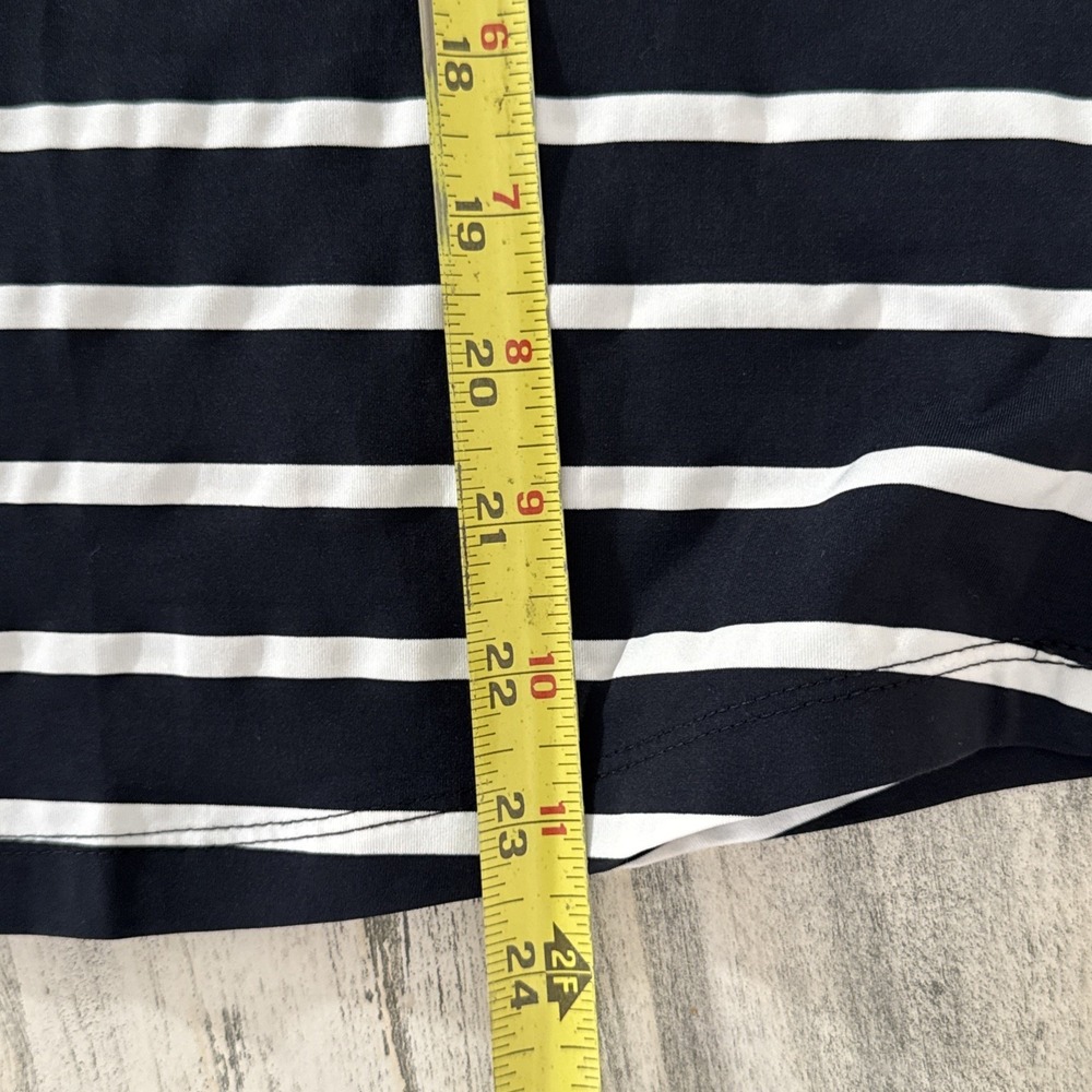 IBKUL Pullover Top Small Stripe Black &‎ White UPF 50 Long Sleeve Golf Tennis - Picture 6 of 8
